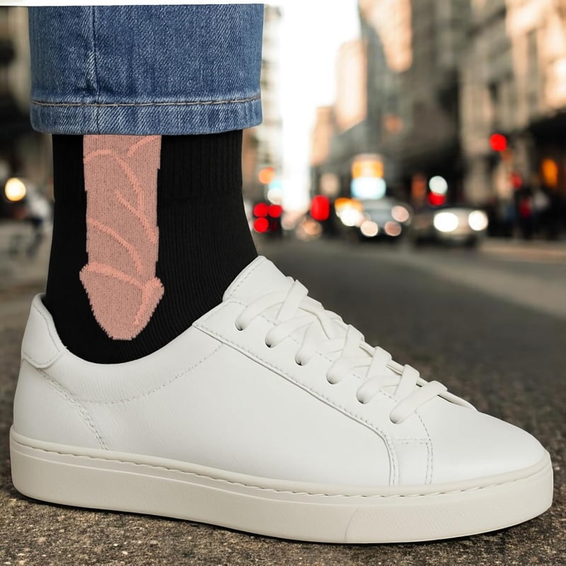 Lustige Herrensocken mit Penis-Motiv aus Baumwolle