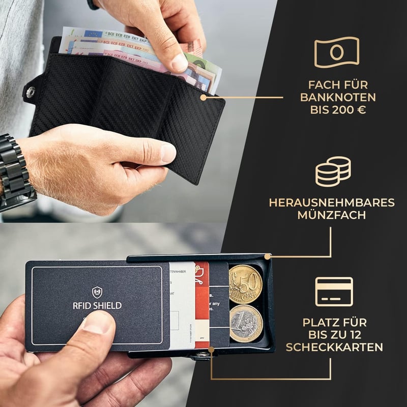 ZNAP® Slim Wallet Herren Geldbörse mit RFID-Schutz