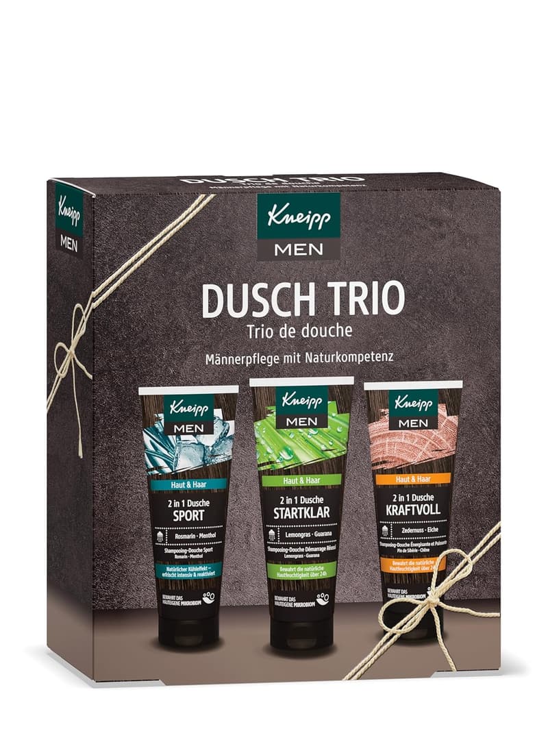Kneipp Männer Geschenkset Dusch Trio - 2 in 1 Bestseller für den gepflegten Mann – 3x75ml