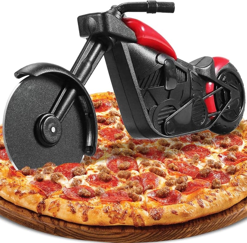 Motorrad Pizzaschneider aus Edelstahl für kreative Geschenke