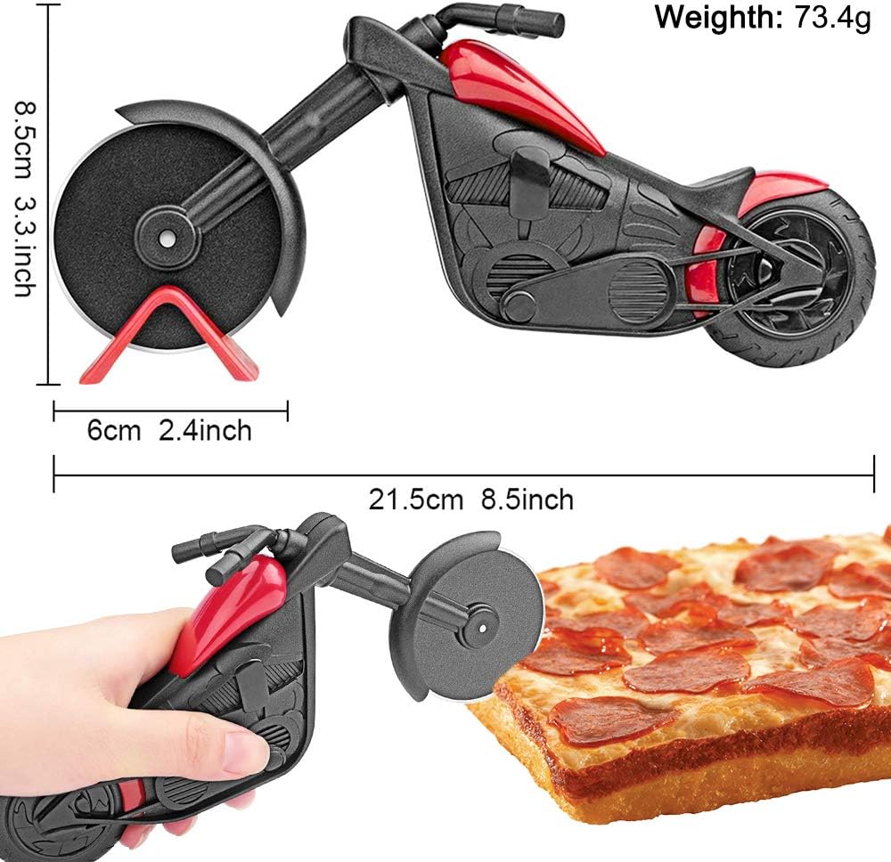 Motorrad Pizzaschneider aus Edelstahl für kreative Geschenke