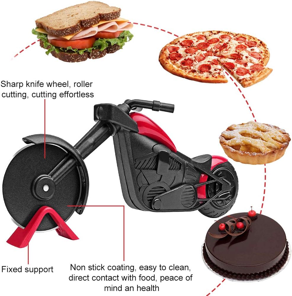 Motorrad Pizzaschneider aus Edelstahl für kreative Geschenke