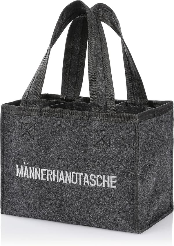 Männerhandtasche aus Filz mit 6 Fächern – Vatertagsgeschenk 24 x 15 cm