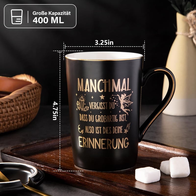 Einzigartige Keramiktasse mit Golddruck für Männer – Geburtstag Geschenk