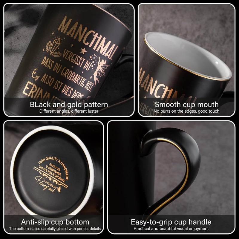Einzigartige Keramiktasse mit Golddruck für Männer – Geburtstag Geschenk