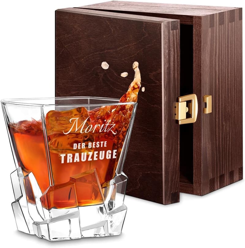Personalisierte Whisky-Glasgravur 250 ml für Männer zum Geburtstag