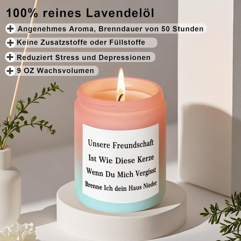 Geburtstagsgeschenk für beste Freundin – 9Oz Lavendel-Duftkerze