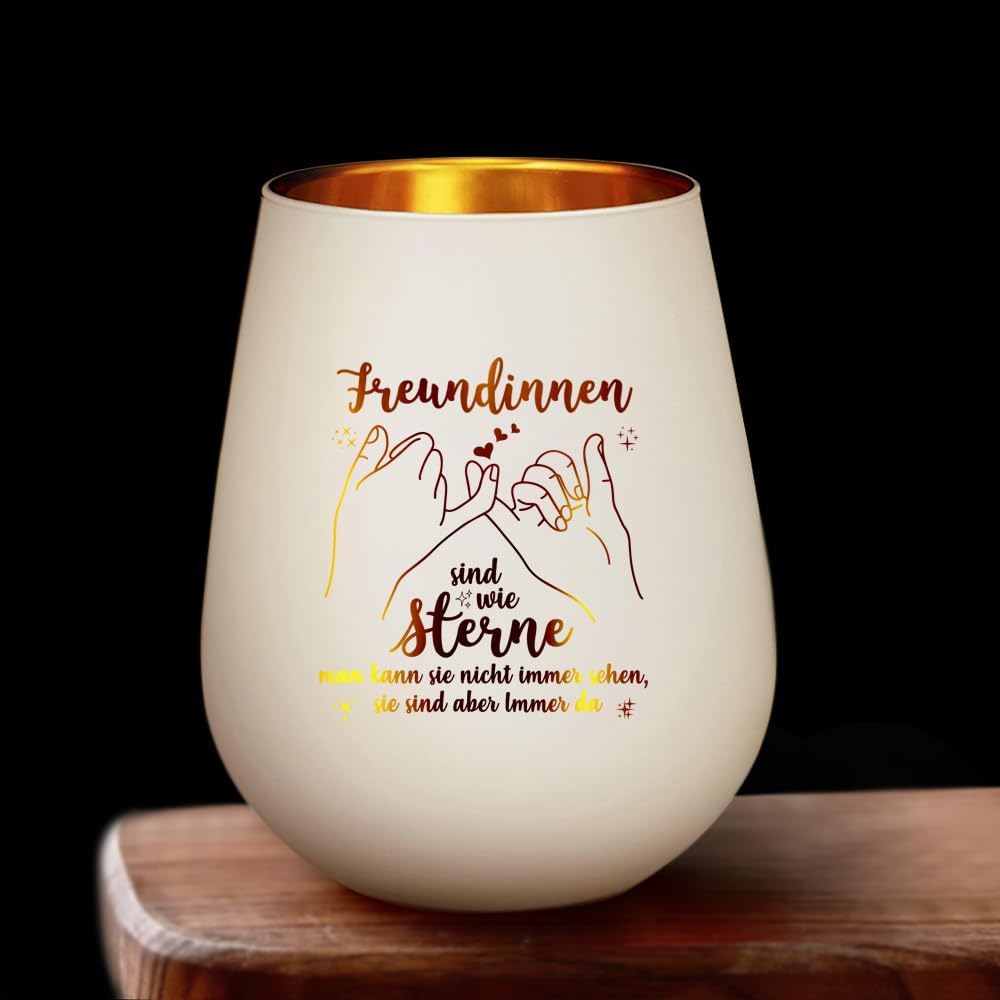 Windlicht aus Glas für Frauen – Geschenk zum Geburtstag und Weihnachten