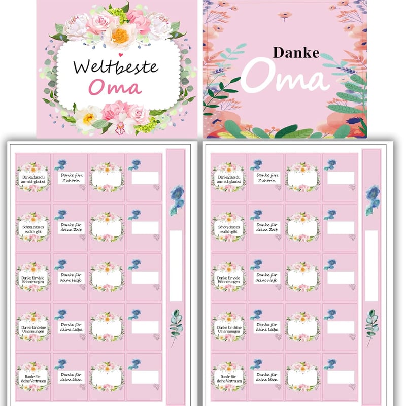 Personalisierte Aufkleber für Oma als Muttertagsgeschenk