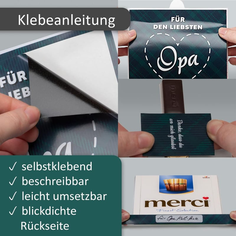 Aufkleber-Set für Opa - Kreative Geschenkidee ohne Schokolade