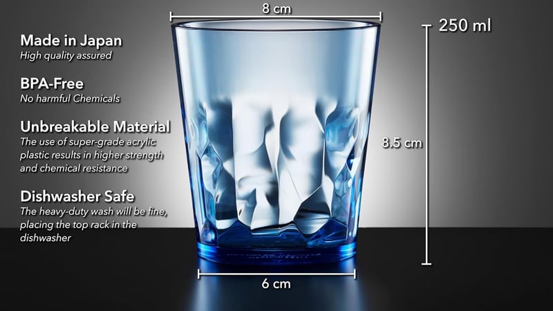 Premium Trinkgläser aus Tritan - 4er Set - unzerbrechlich, BPA-frei