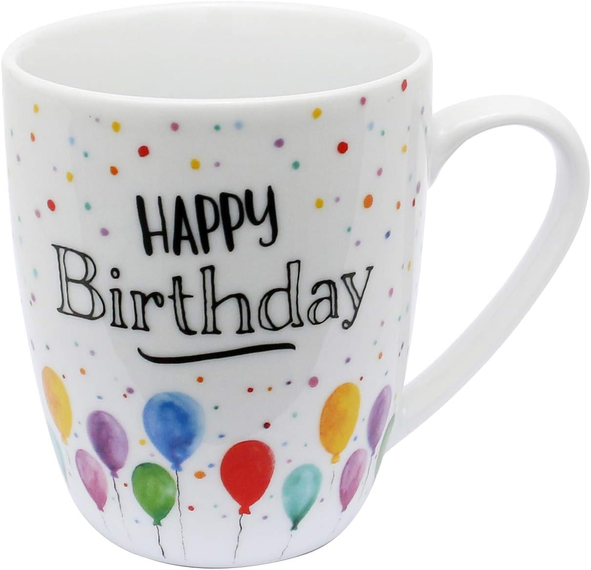 Happy Birthday Porzellan Kaffeebecher, 250 ml, spülmaschinengeeignet
