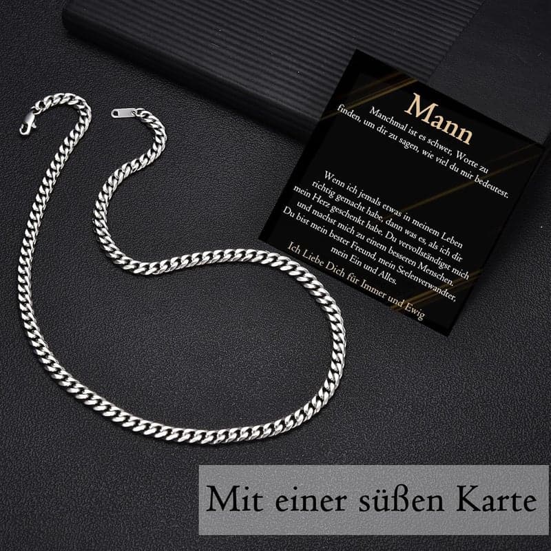 Edelstahl Halskette für Männer – Liebesgeschenk zum Geburtstag oder Jahrestag