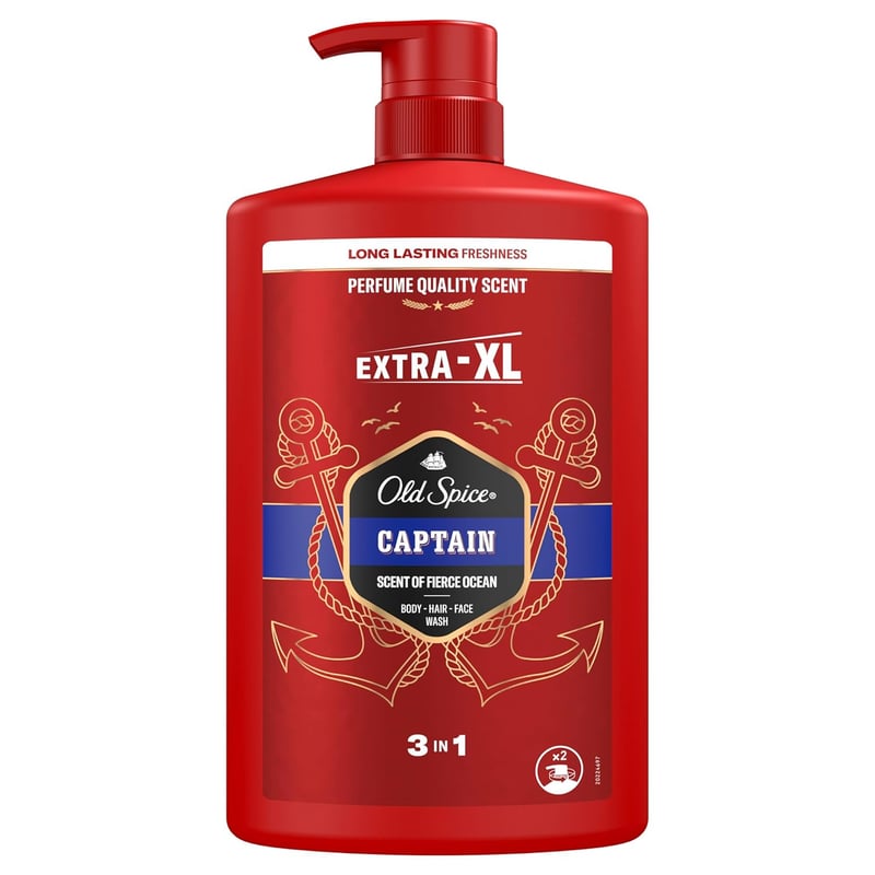 Old Spice Captain 3-in-1 Duschgel für Männer, 1000 ml, Duft in Parfumqualität