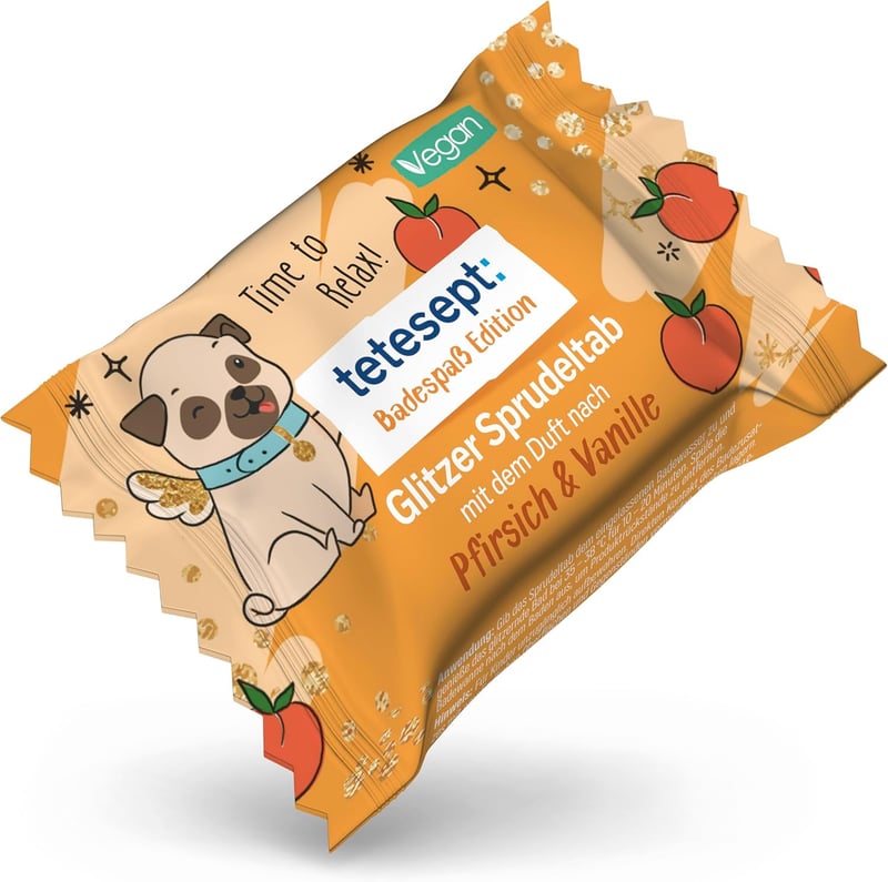 Badespaß mit Glitzer für Kinder – 30 Sprudeltabletten, vegan