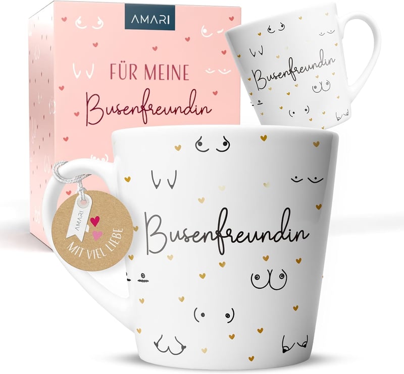 Kaffeetasse mit witziger Botschaft für die beste Freundin