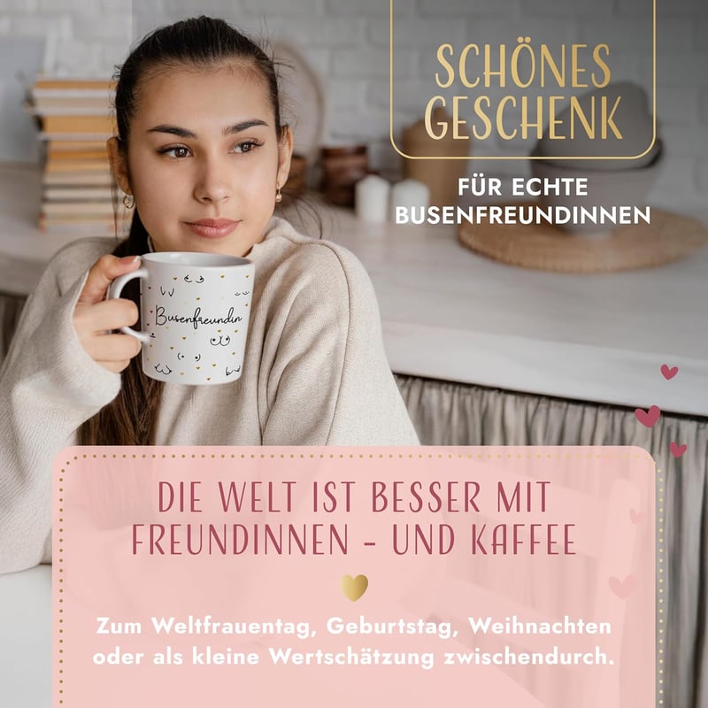 Kaffeetasse mit witziger Botschaft für die beste Freundin