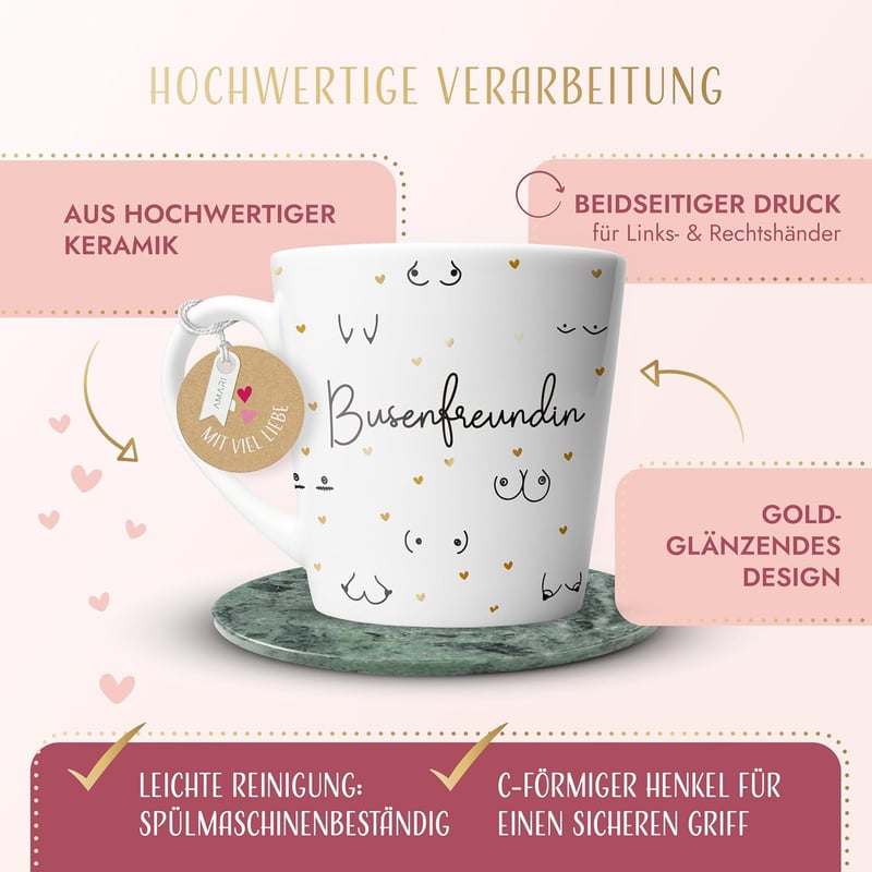 Kaffeetasse mit witziger Botschaft für die beste Freundin