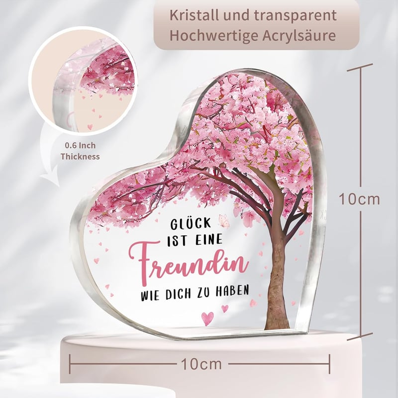 Herzförmige Acryl-Heimdekoration für Freundinnen zum Geburtstag
