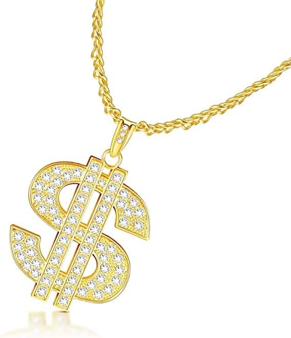 Hip Hop Dollar Halskette aus Gold für Männer und Frauen