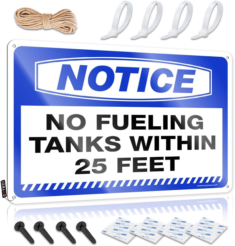 Witziges Blechschild für Männerhöhlen – „No Fueling Tanks“ 20x30 cm