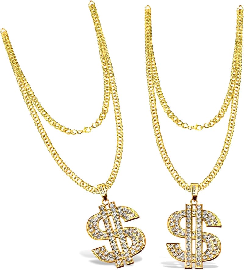 Hip Hop Dollar Halskette aus Gold für Männer und Frauen