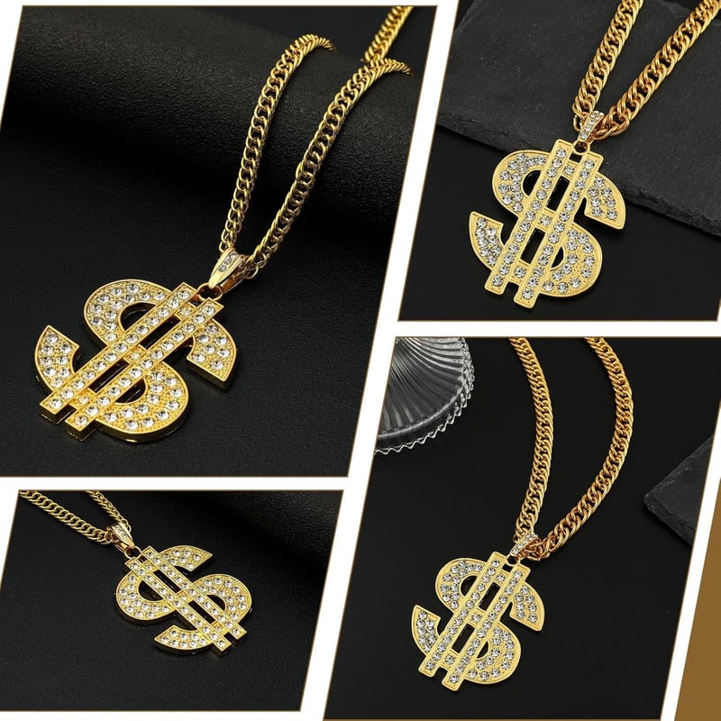 Hip Hop Dollar Halskette aus Gold für Männer und Frauen