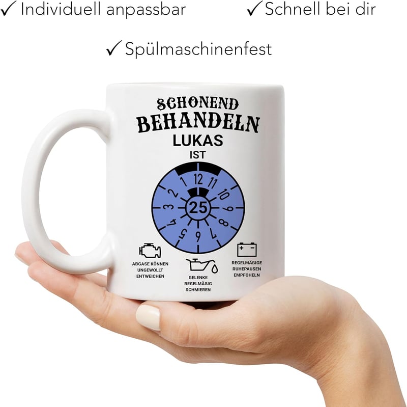 Personalisierte Tasse zum 18. Geburtstag für Männer und Frauen