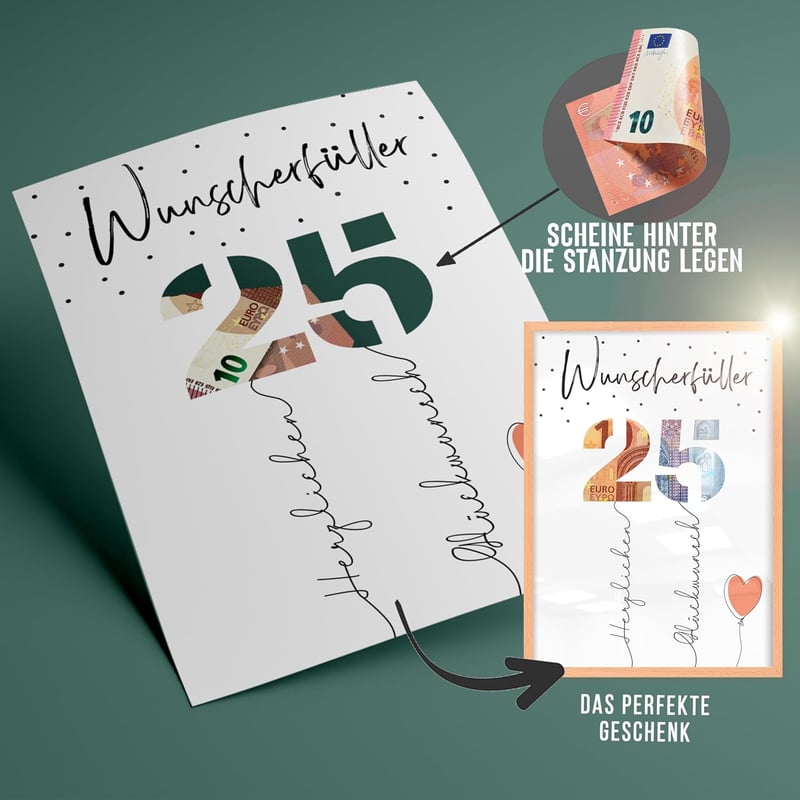 Geldgeschenk zum 18. Geburtstag für Frauen im Rahmen (DIN A5)