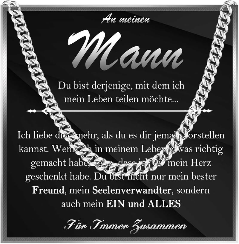 Edelstahlhalskette für Männer – Geschenk zum Vatertag und Geburtstag
