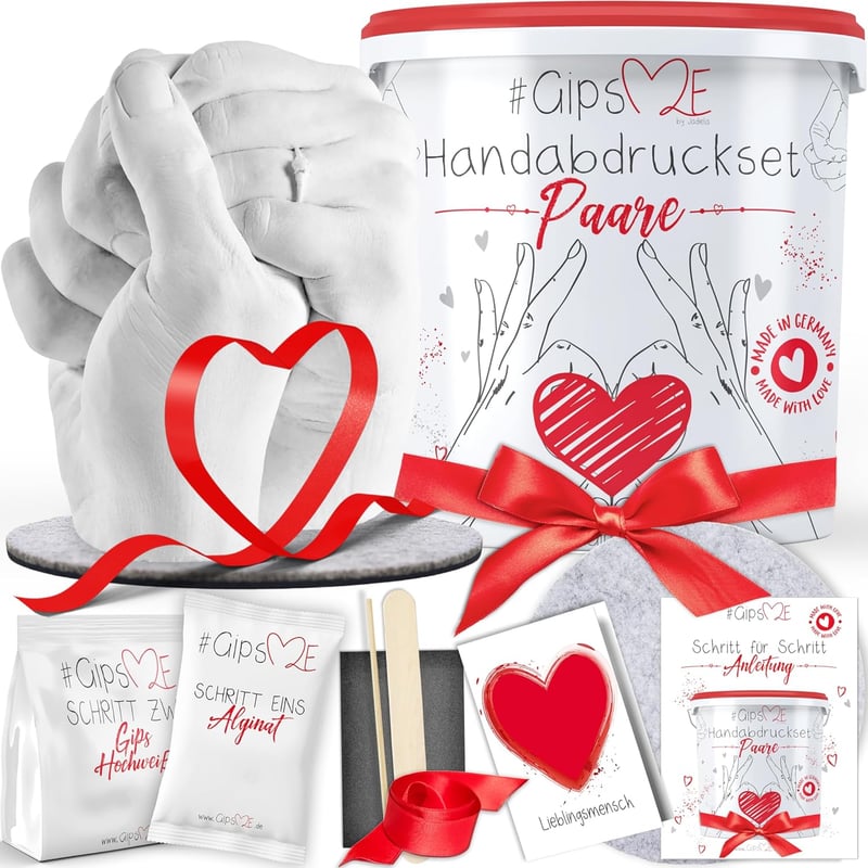 3D Handabdruck Set für Paare – Gipsabdruck für Valentinstag und Jahrestag