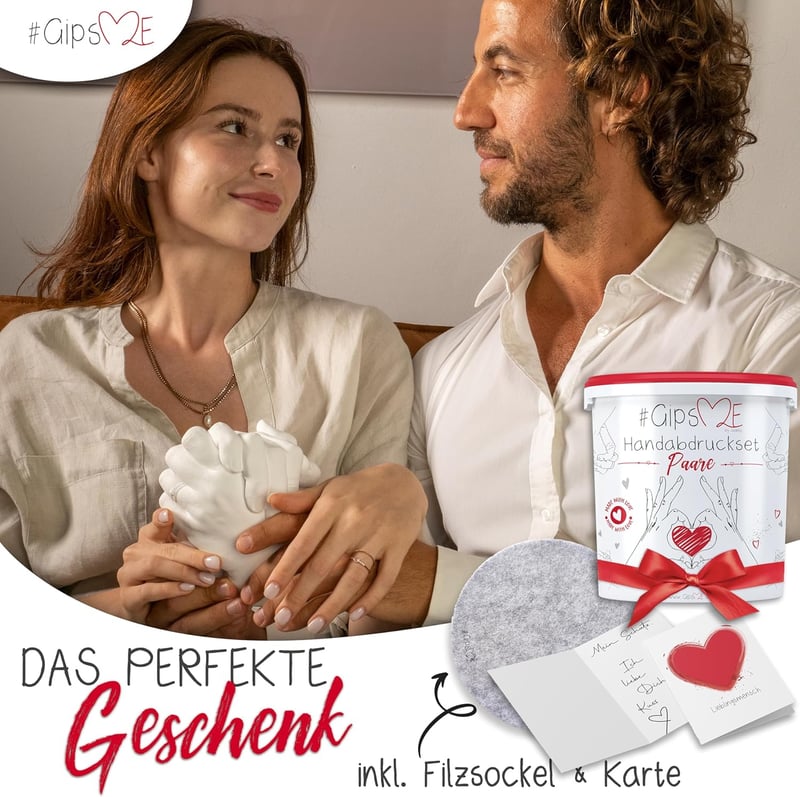 3D Handabdruck Set für Paare – Gipsabdruck für Valentinstag und Jahrestag