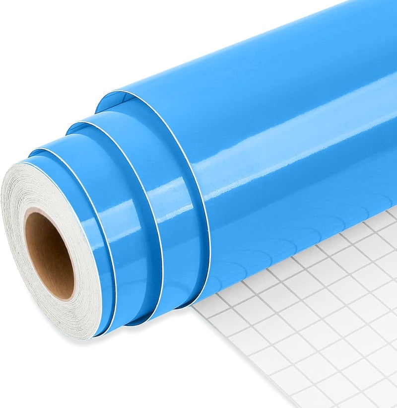 Glänzende blaue Plotterfolie 12'' x 25 Fuß für DIY-Geschenke