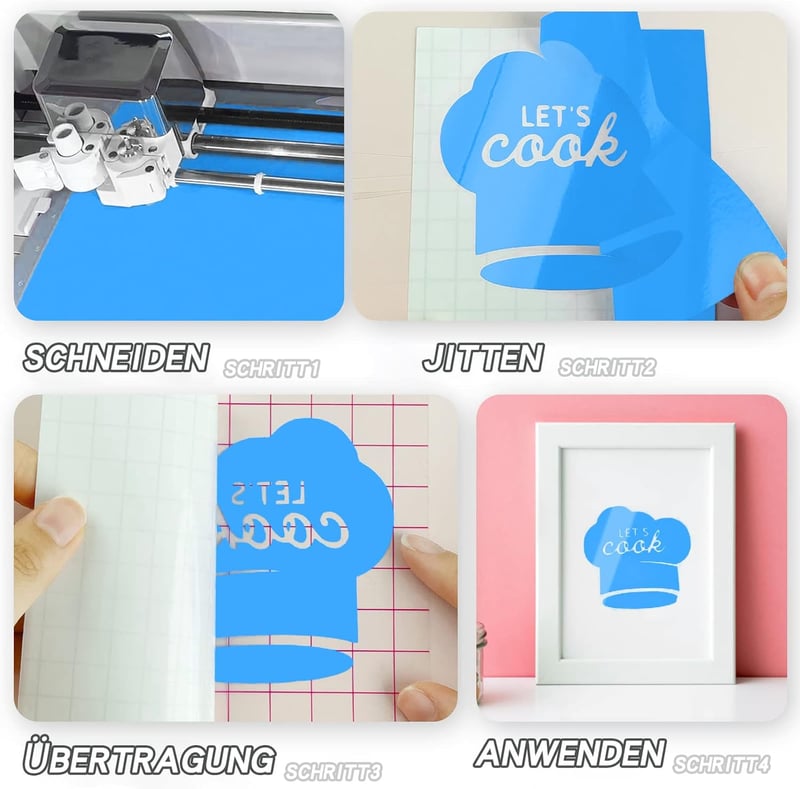 Glänzende blaue Plotterfolie 12'' x 25 Fuß für DIY-Geschenke