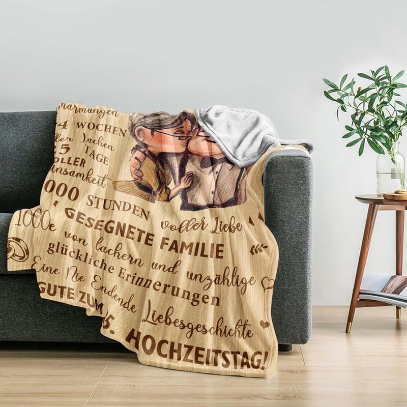 Silberhochzeit Geschenk 25 Jahre – Deko Decke 200x150cm für Paare