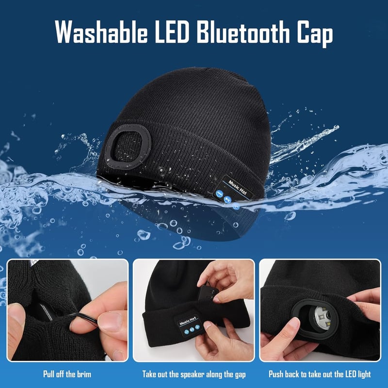 Bluetooth Mütze mit LED Licht – originelles Geburtstagsgeschenk für Männer