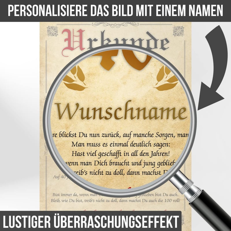 Personalisierte Geburtstagsurkunde zum 26. Geburtstag für Männer und Frauen