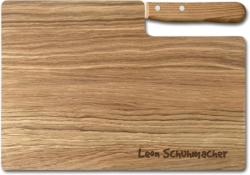 Personalisiertes Eichenholz Frühstücksbrettchen mit Gravur 26x15cm