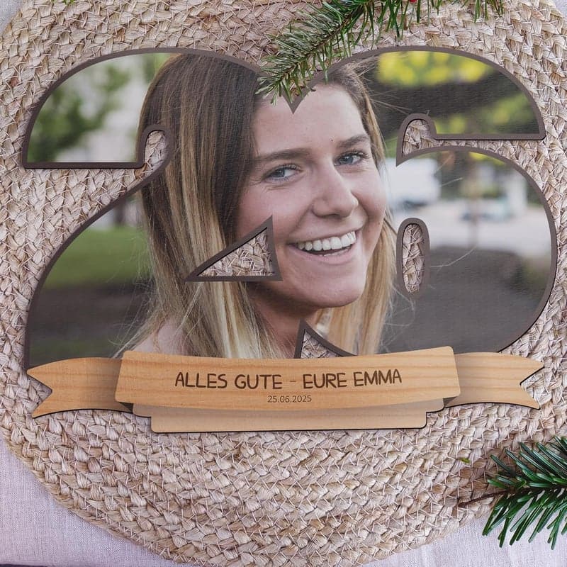 Personalisiertes Holzbild zum 26. Geburtstag für Frauen und Männer