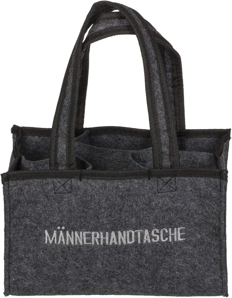 Handtasche für 6 Bierflaschen – Bestickt für Männer, 24x14x16 cm