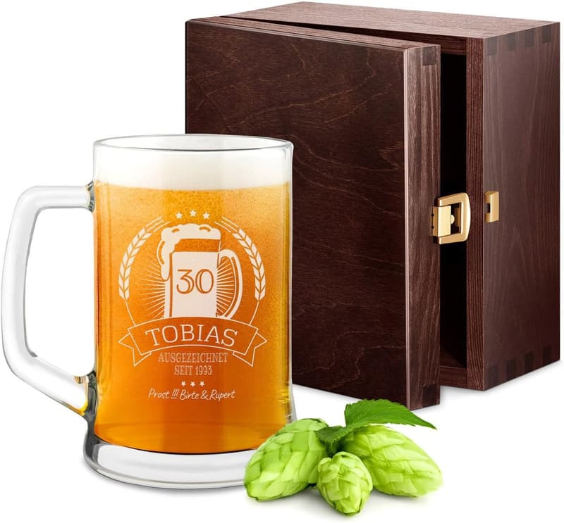 Personalisierter Maverton Bierkrug mit Gravur - 500 ml für Männer