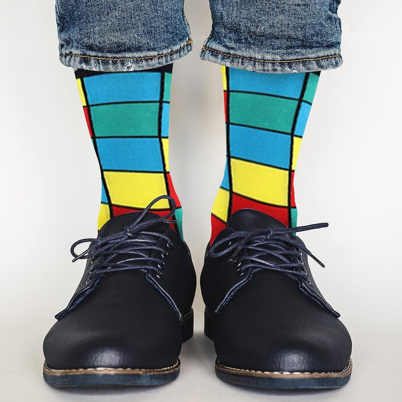 Bunte Anzugsocken aus Baumwolle für Herren, 12 Paare, Größe 43-46