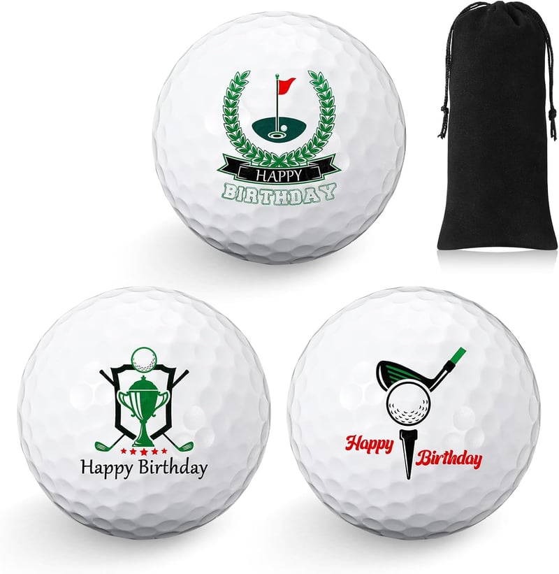 Happy Birthday Golfbälle Set – 3 lustige Golfbälle für Golfer