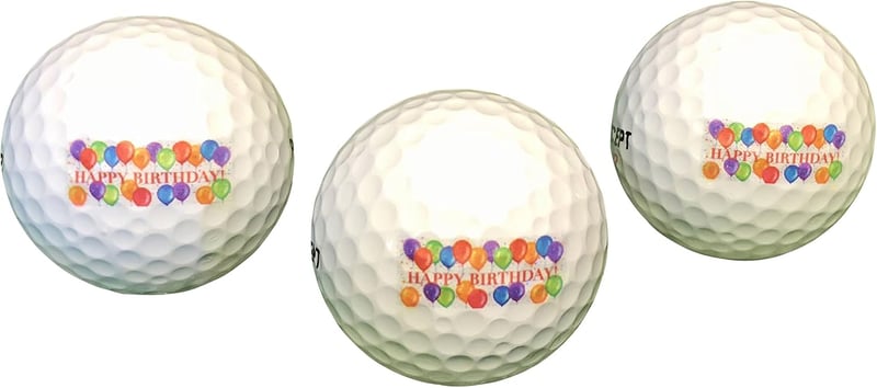 Geburtstags-Golfbälle im 3er Set mit Motiv in Geschenkbox