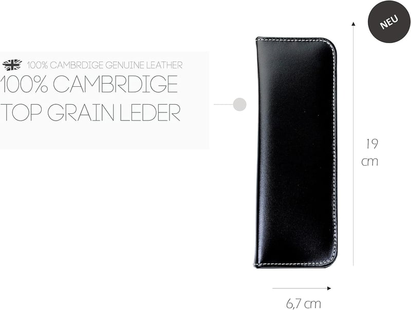 Schwarzes Leder Schreibgeräteetui für Lehrer – Abschiedsgeschenk für 10 Stifte