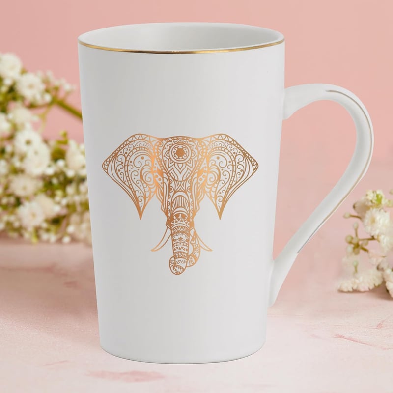 Lustige Elefanten-Kaffeetasse für Frauen, 400ml, weiß