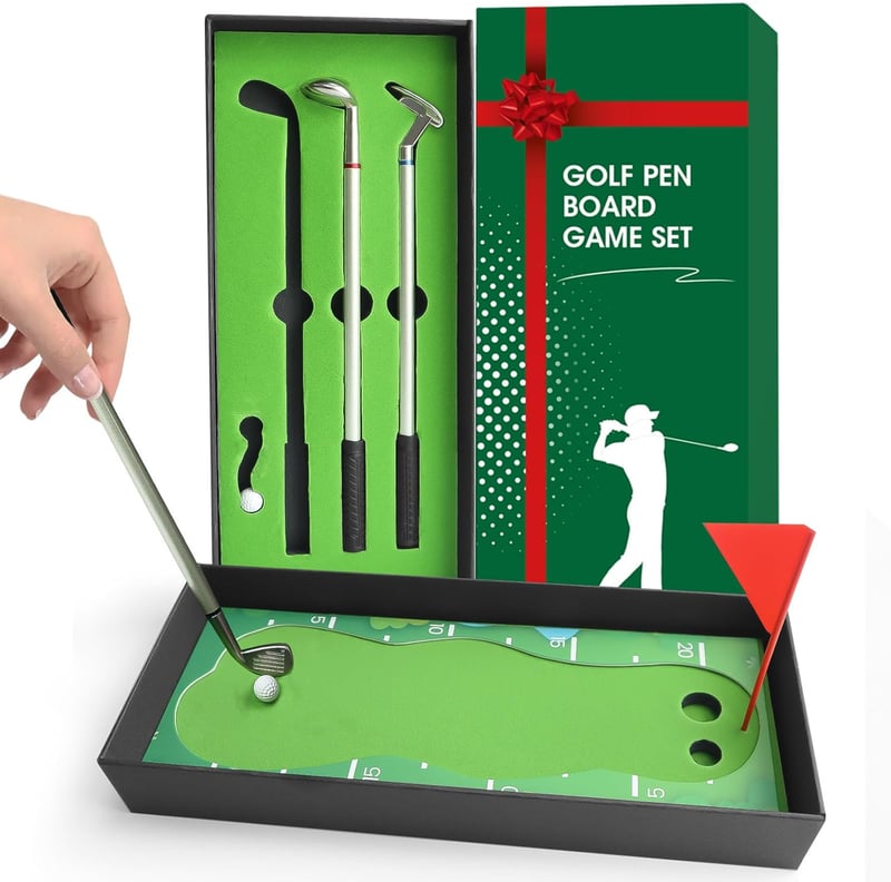 Mini Golfschläger Kugelschreiber-Set für Golfer – Geschenkbox enthalten