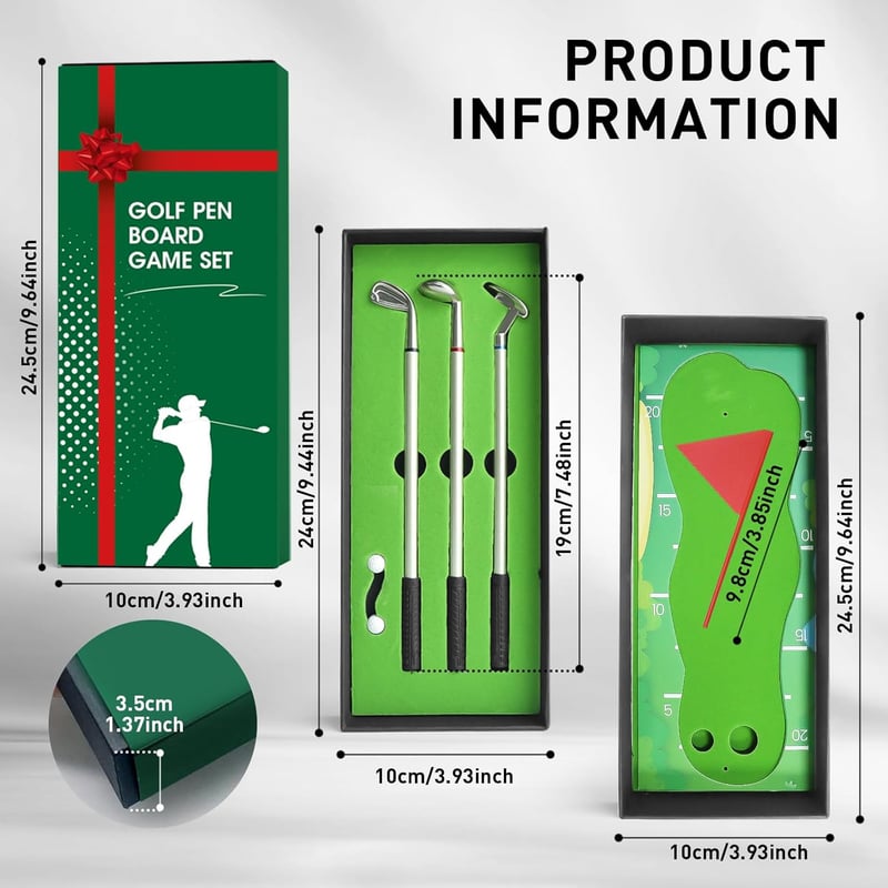 Mini Golfschläger Kugelschreiber-Set für Golfer – Geschenkbox enthalten