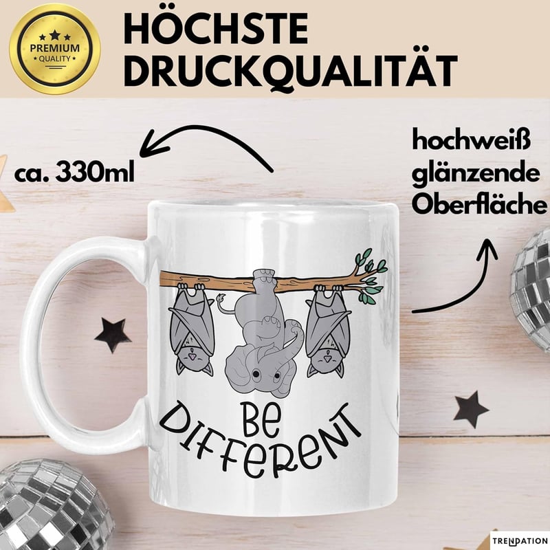 Elefant Tasse für Elefanten-Liebhaber – Geschenkidee in Weiß