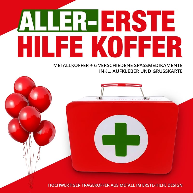 Geschenkbox mit Erste-Hilfe-Set zum 60. Geburtstag | 8-teilig